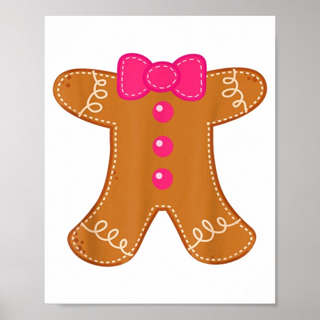 Gingerbread Shirt Adult Kids Men Women Cookie Cost Poster (Framsidan)