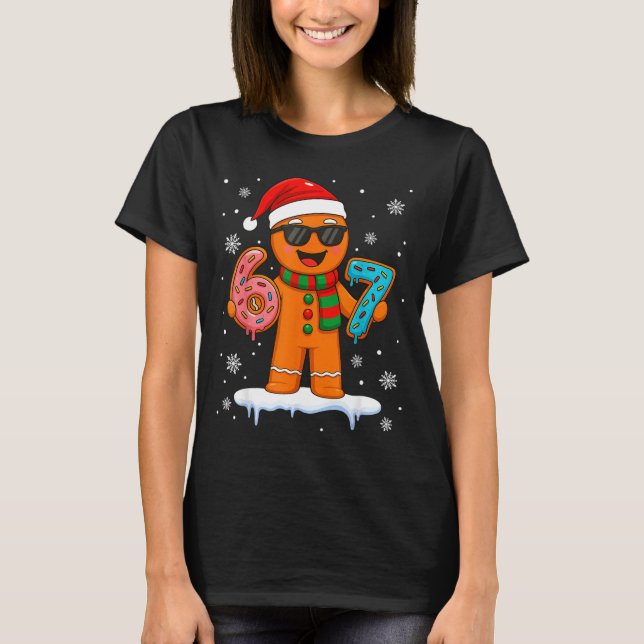 Gingerbread Six Seven 67 Meme 6 7 Funny Christmas  T Shirt (Framsida)
