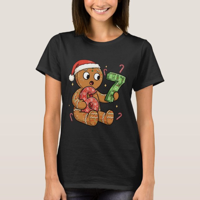 Gingerbread Six Seven 67 Meme 6 7 Roligt Jul  T Shirt (Framsida)