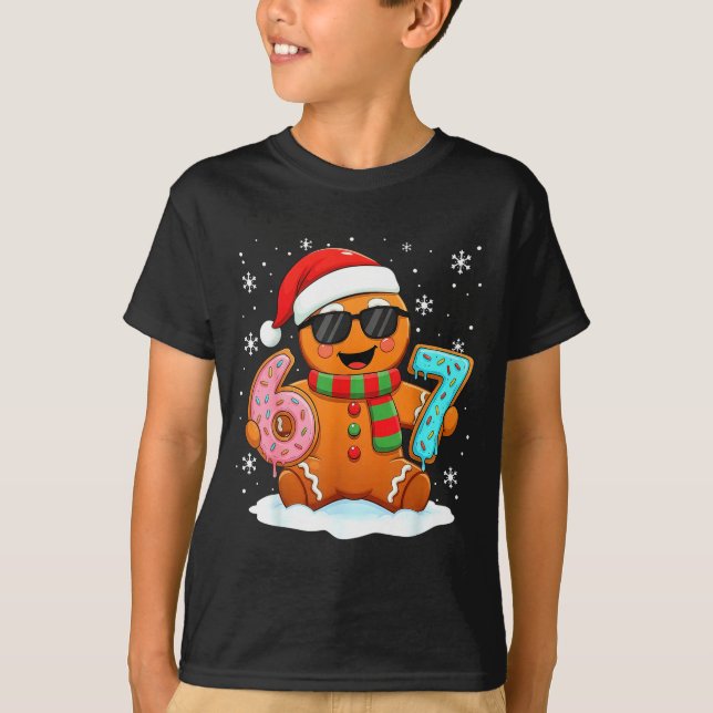 Gingerbread Six Seven Bruh Funny Christmas Meme Si T Shirt (Framsida)