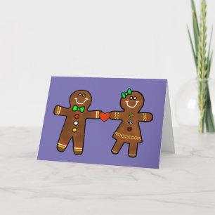 Gingerbread Själskilda Par Romantisk Kort