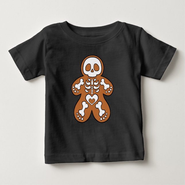 Gingerbread Skelett Man T Shirt (Framsida)