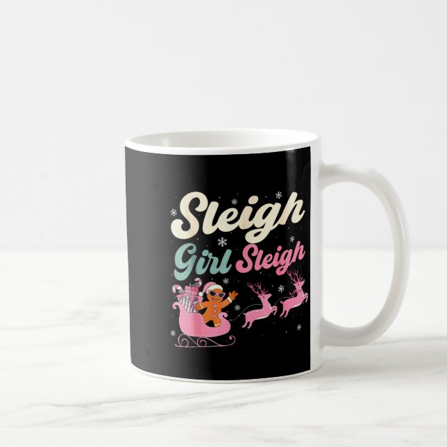 Gingerbread Sleigh Girl Nk Funny Christmas Women G Kaffemugg (Höger)