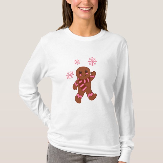 Gingerbread Snöflinga T-Shirt (Framsida)
