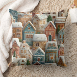 Gingerbread Snow Frosted By landsby Kudde
