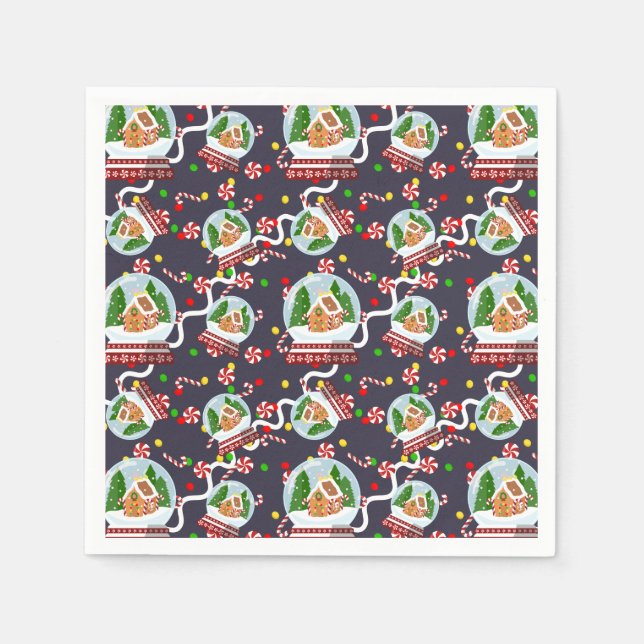 Gingerbread Snow Globes Pappersservett (Framsidan)