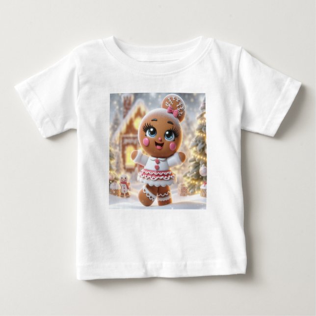 Gingerbread Snowflake Sparkle T Shirt (Framsida)