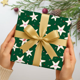 Gingerbread Star Julmönster Presentpapper