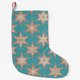 Gingerbread Stars Christmas Stocking (Green) Liten Julstrumpa