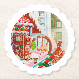 GINGERBREAD SURPRISE Scallop Round Papper Underläg Underlägg Papper