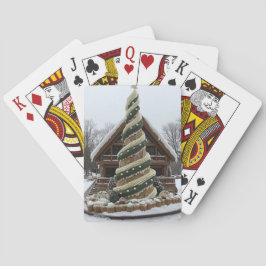 Gingerbread Swirl Christmas Tree Playing Cards Casinokort