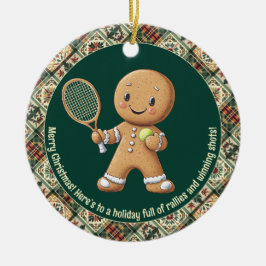 Gingerbread Tennis Grand Slam 🎾🎄anpassad text Julgransprydnad Keramik