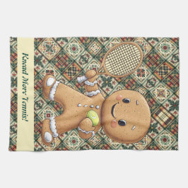 Gingerbread Tennis Grand Slam 🎾🎄custom text Kökshandduk