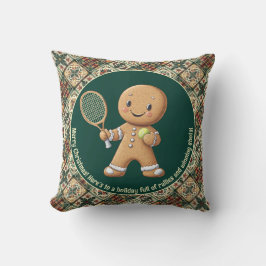 Gingerbread Tennis Grand Slam 🎾🎄custom text Kudde