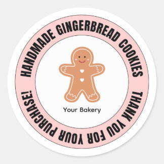 Gingerbread Thank You for Your Order  Runt Klistermärke