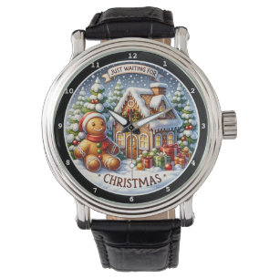 Gingerbread Village Charm Festive julvägg Armbandsur