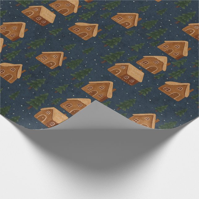 Gingerbread Village Wrapping Paper Presentpapper (Hörn)