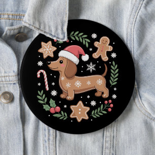 Gingerbread Wiener Hund Älskare Dachshund Jul Knapp
