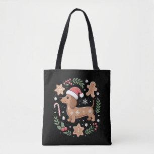 Gingerbread Wiener Hund Älskare Dachshund Jul Tygkasse