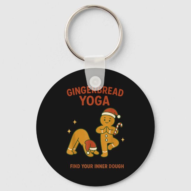 Gingerbread Yoga – Fun Holiday “find Your Inner Do Nyckelring (Framsida)