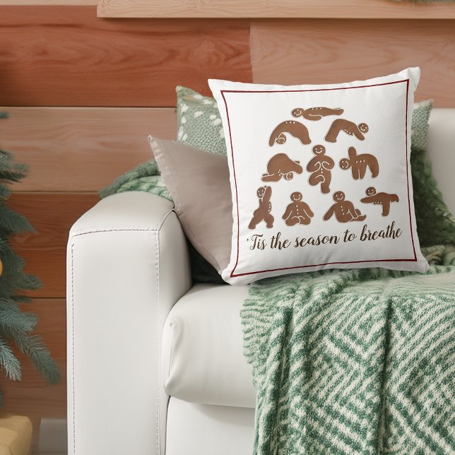Gingerbread Yoga Kastar Kudd Kudde (Gingerbread Yoga Throw Pillow)