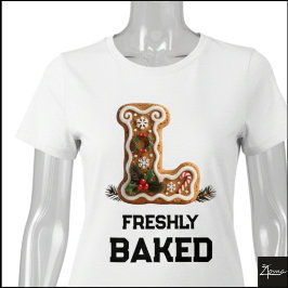 Gingerbreadkaka Jul Första Bokstaven L T Shirt
