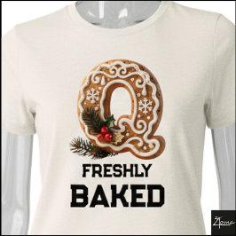 Gingerbreadkaka Jul Första Bokstaven Q T Shirt