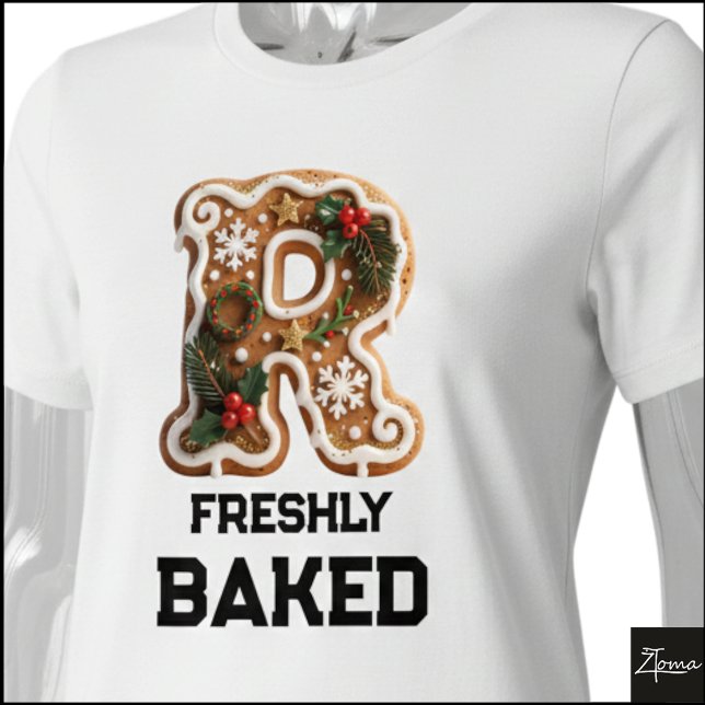 Gingerbreadkaka Jul Första Bokstaven R T Shirt (Skapare uppladdad)