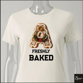 Gingerbreadkakans jul initial bokstav A T Shirt