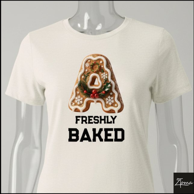Gingerbreadkakans jul initial bokstav A T Shirt (Skapare uppladdad)