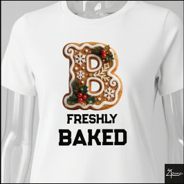 Gingerbreadkakans jul initial bokstav B T Shirt