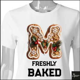Gingerbreadkakans jul initial bokstav M T Shirt