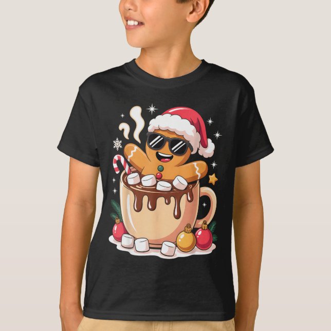 Gingerbreadman Christmas Cocoa Gingerbread Men Wom T Shirt (Framsida)