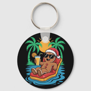 Gingerbreadman jul i juli sommar pool strand nyckelring
