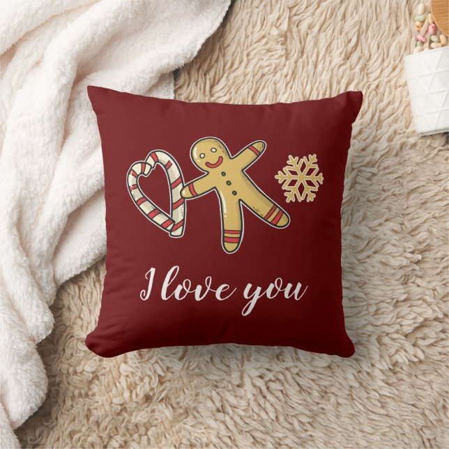 Gingerbreadman Kärlek Dekorativ kudde (Filt)