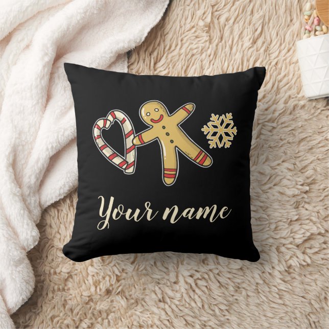 Gingerbreadman Kärlek Dekorativ kudde (Filt)