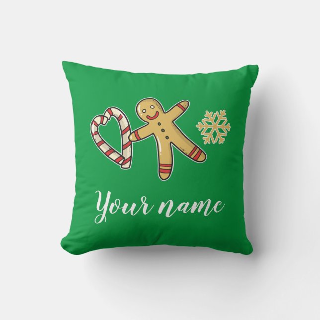 Gingerbreadman Kärlek Dekorativ kudde (Framsida)