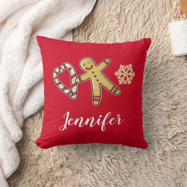 Gingerbreadman Kärlek Dekorativ kudde (Filt)