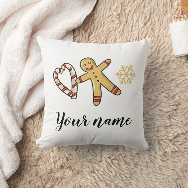 Gingerbreadman Kärlek Dekorativ kudde (Filt)