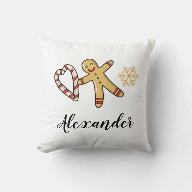 Gingerbreadman Kärlek Dekorativ kudde (Framsida)