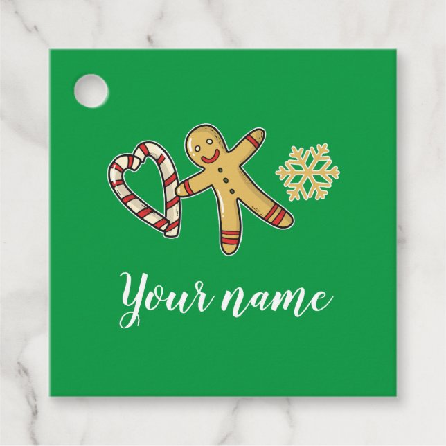 Gingerbreadman Kärlek Gåvor Etiketter (Framsida)