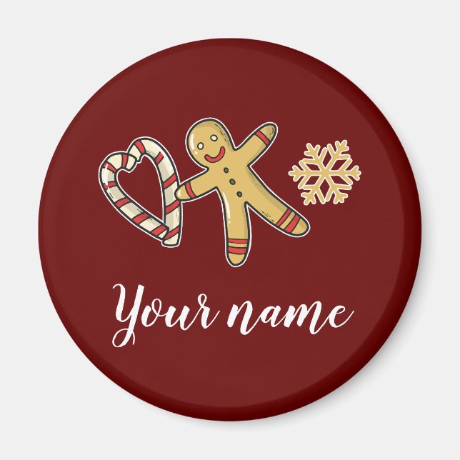 Gingerbreadman Kärlek Magnet (Framsidan)