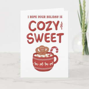 Gingerbreadmannen slappnar av i mugg julhelg kort