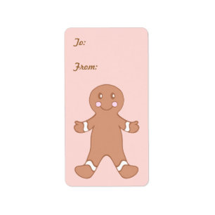 Gingerbreadpojke presenttagg etikett adressetikett