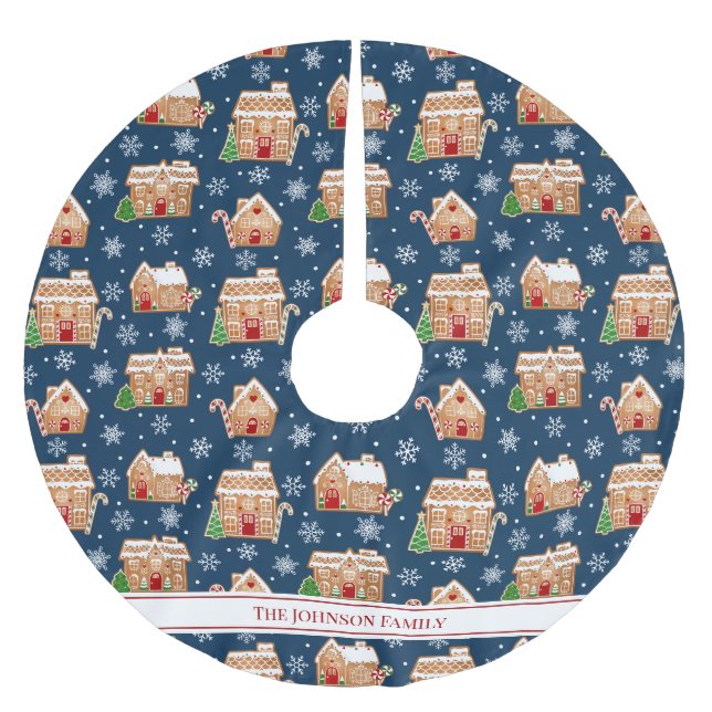 Gingerbreadshus Julgransmatta Borstad Polyester (Framsidan)