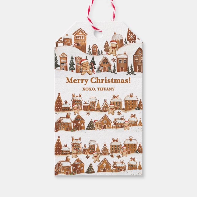 Gingerbreadshus Män Julby Presentetikett (Framsidan)