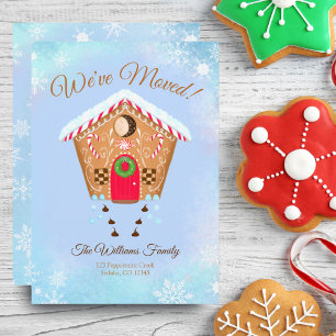 Gingerbreadshus med chokladkyssar som flyttar meddelande