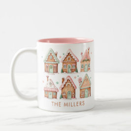 Gingerbreadshus Pink Mint Jul Två-Tonad Mugg