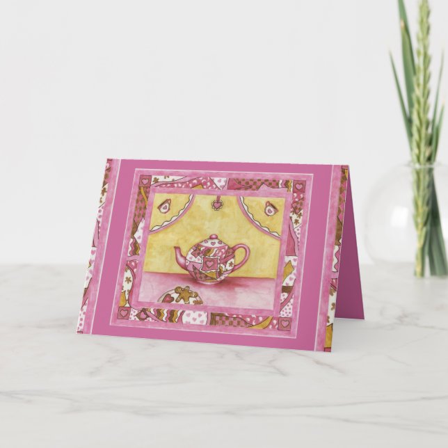 Gingerbreadstekande julhälsningskort helgkort (Framsida)
