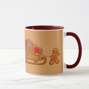 GINGERBREDS BOY & SLEIGT by SHARON SHARON SHARPE Mugg